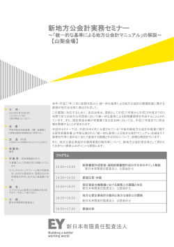 新地方公会計実務セミナー - 新日本有限責任監査法人