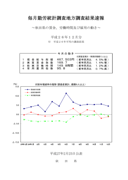 毎月勤労統計調査地方調査結果速報平成26年12月分