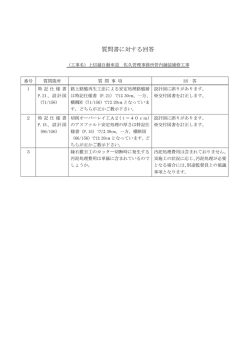 質問書に対する回答