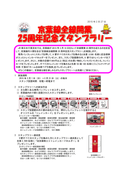 京葉線全線開業25周年記念スタンプラリー