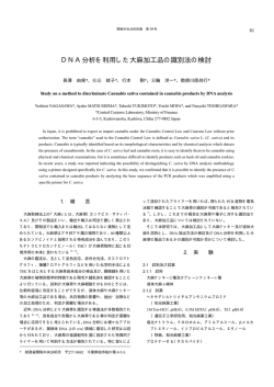 DNA分析を利用した大麻加工品の識別法の検討