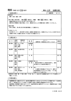 理科 物理化学國地学) 岡山 大学 (前期日程)