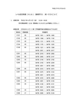 レベル認定制度 ジャンル1（基礎学力）