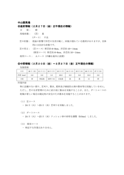 中山競馬場 直前情報（2月27日（金）正午現在の情報） 中間情報（2月