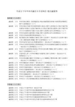 平成27年甲州市議会3月定例会 提出議案等