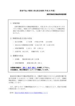 賃金不払い残業に係る是正結果（平成 25 年度） - 長野労働局