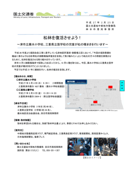 松林を復活させよう！～津市立藤水小学校