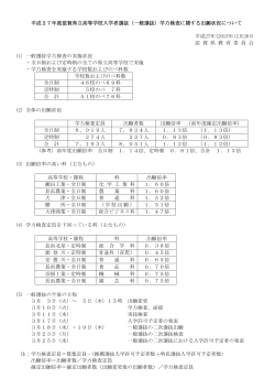 平成27年度滋賀県立高等学校入学者選抜（一般選抜）学力検査