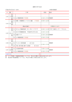 小樽市保健所 日 曜 時刻 場所 (1) 心の健康相談 (予約制) (1) 母親・両親