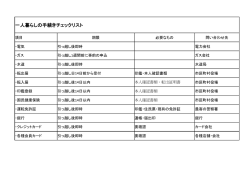 一人暮らしチェック項目