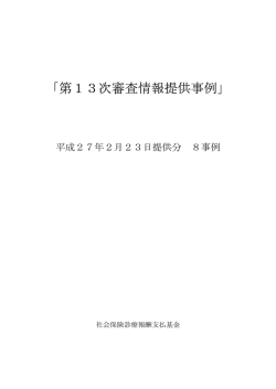 「第13次審査情報提供事例」