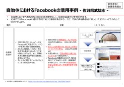 自治体におけるFacebookの活事例 - 佐賀県武雄市 -