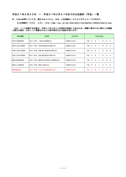 平成27年2月23日 ～ 平成27年2月27日までの公告案件