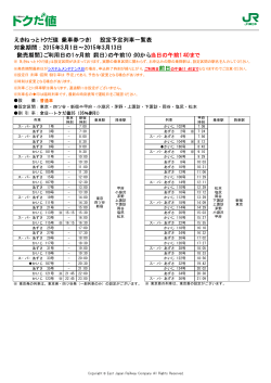 トクだ値（乗車券つき）中央線 2015年3月1日～3月13日