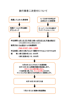 旅行業者二次受付について