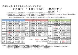 2月8日以降試合日程 - 東京都中学校ラグビー