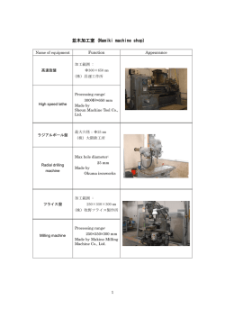並木加工室 (Namiki machine shop)