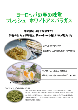 ヨーロッパの春の味覚 ホワイトアスパラガス