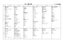 2015 3月献立表