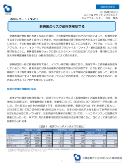 新興国のリスク耐性を検証する - 三井住友アセットマネジメント