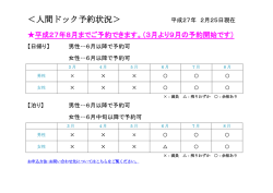 ＜人間ドック予約状況＞