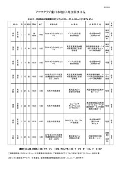 東日本地区2015年3月度催事日程