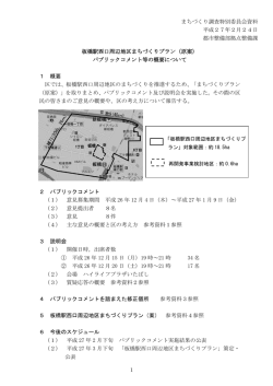 板橋駅西口周辺地区まちづくりプラン（原案） パブリックコメント等の概要