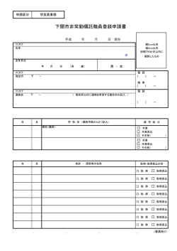 下関市非常勤嘱託職員登録申請書（学芸員業務）(PDF文書)