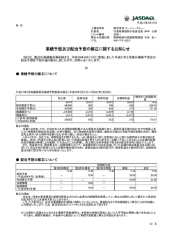業績予想及び配当予想の修正に関するお知らせ