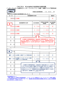 自己負担限度月額管理表（記入例）