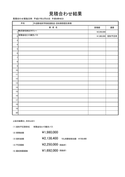 見積合わせ結果