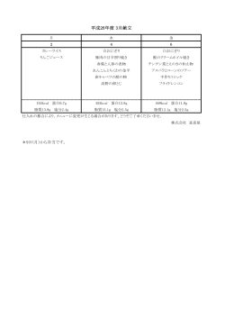 平成26年度 3月献立