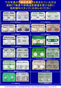 Page 1 下の写真の “糖尿病薬” を飲まれている方は 造影CT検査や尿路