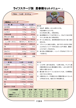 ライフステージ別 思春期セットメニュー
