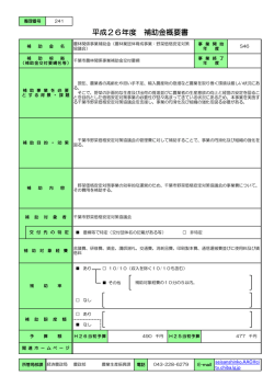 平成26年度 補助金概要書