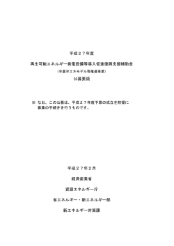 公募要領（PDF形式：245KB） - 資源エネルギー庁