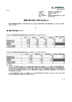 業績予想の修正に関するお知らせ
