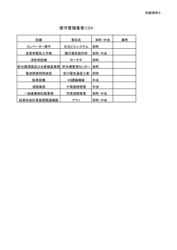 保守管理業者リスト