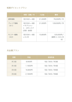 料金表 - Press