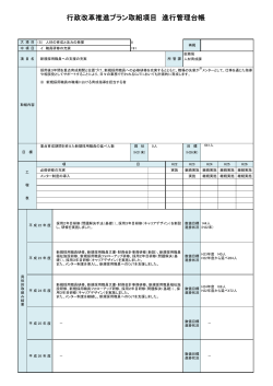 行政改革推進プラン取組項目 進行管理台帳