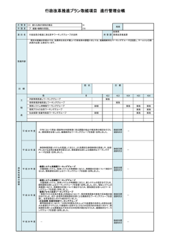 行政改革推進プラン取組項目 進行管理台帳
