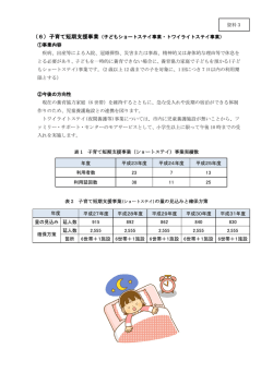 資料3 子育て短期支援事業について （PDF形式 205.0KB）