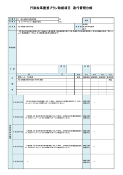 行政改革推進プラン取組項目 進行管理台帳
