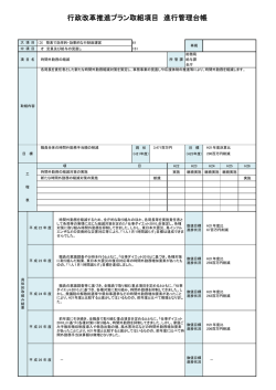 行政改革推進プラン取組項目 進行管理台帳