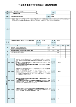 行政改革推進プラン取組項目 進行管理台帳