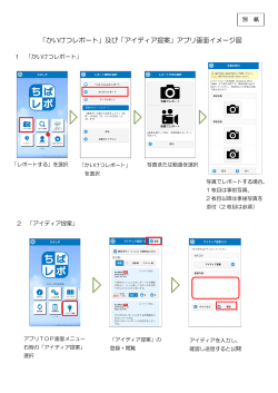 「かいけつレポート」及び「アイディア提案」アプリ画面イメージ図