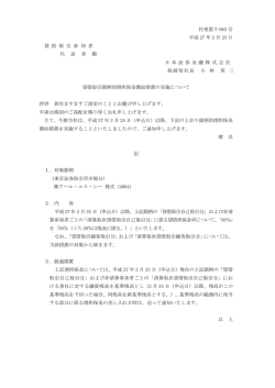 貸借取引銘柄別増担保金徴収措置の実施について