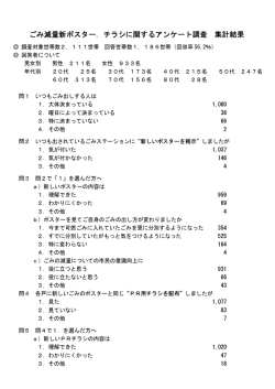 ごみ減量新ポスター・ チラシに関するアンケー ト調査 集計結果