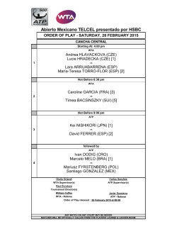 Order of Play - ATP World Tour