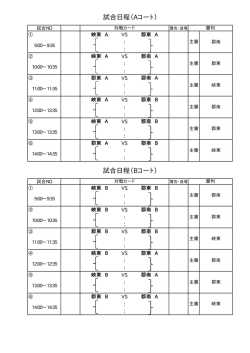 試合日程（Aコート） 試合日程（Bコート）